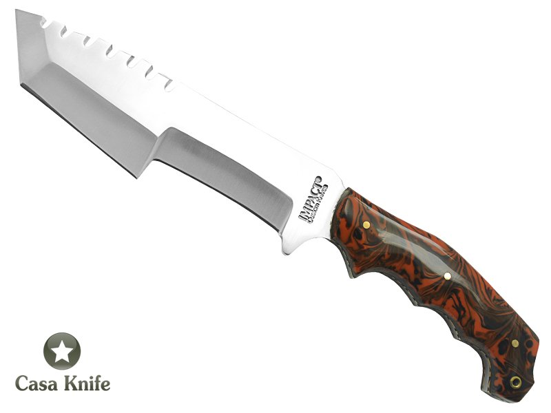 Faca bushcraft para colecionador forjada em aço D2. Empunhadura em resina , 26 cm