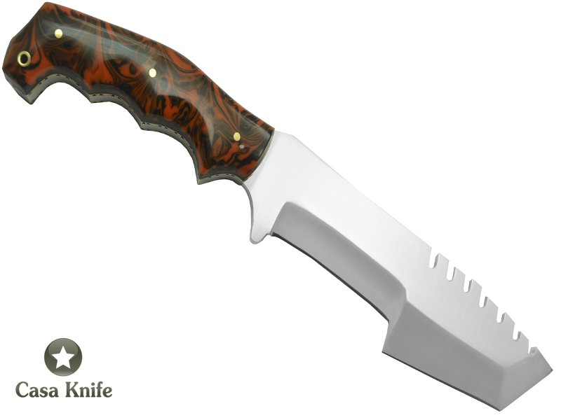 Faca bushcraft para colecionador forjada em aço D2. Empunhadura em resina , 26 cm