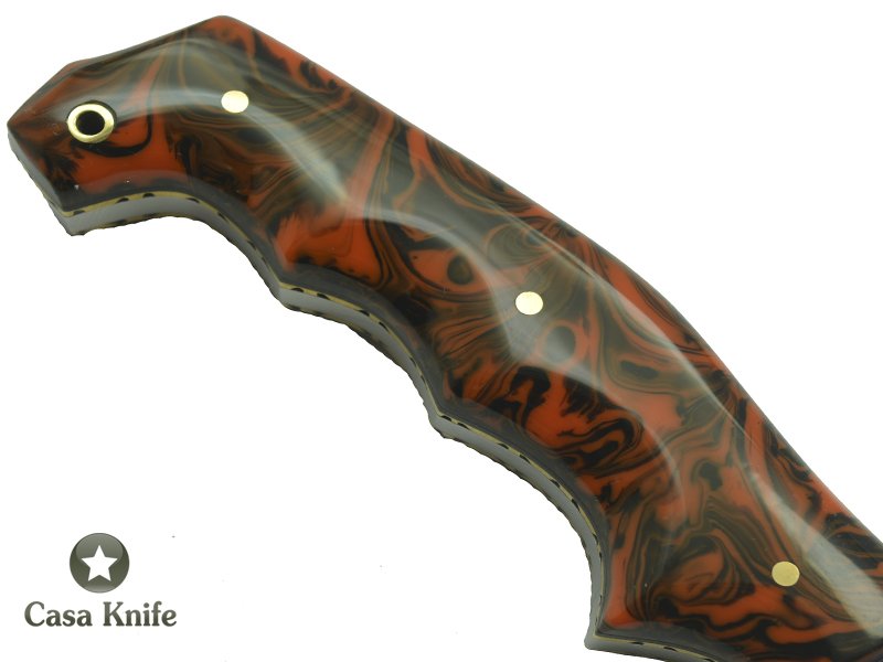 Faca bushcraft para colecionador forjada em aço D2. Empunhadura em resina , 26 cm