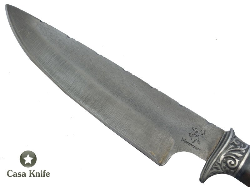 Faca Brüt Forge Monte Cristo para colecionador forjado em aço 6160. Empunhadura em Madeira Canela Preta, 31 cm