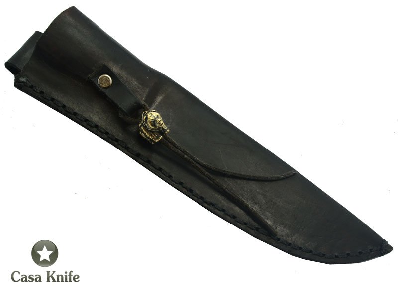 Faca Brüt Forge Monte Cristo para colecionador forjado em aço 6160. Empunhadura em Madeira Canela Preta, 31 cm