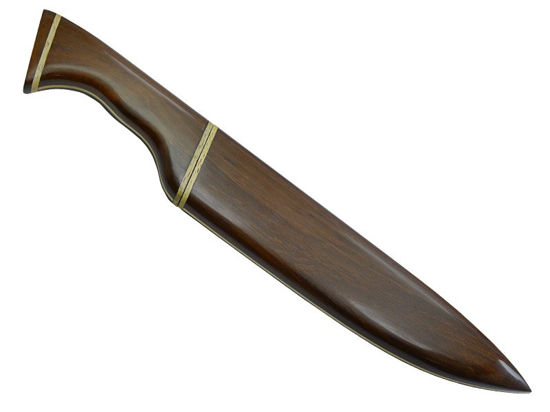 Faca chef em aço inoxidável com empunhadura em madeira jacarandá e marfim 38 cm