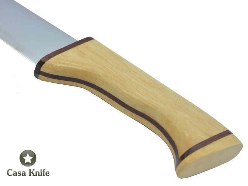 Faca Chef média em aço inoxidável com empunhadura em Marfim com Nogueira, 31 cm