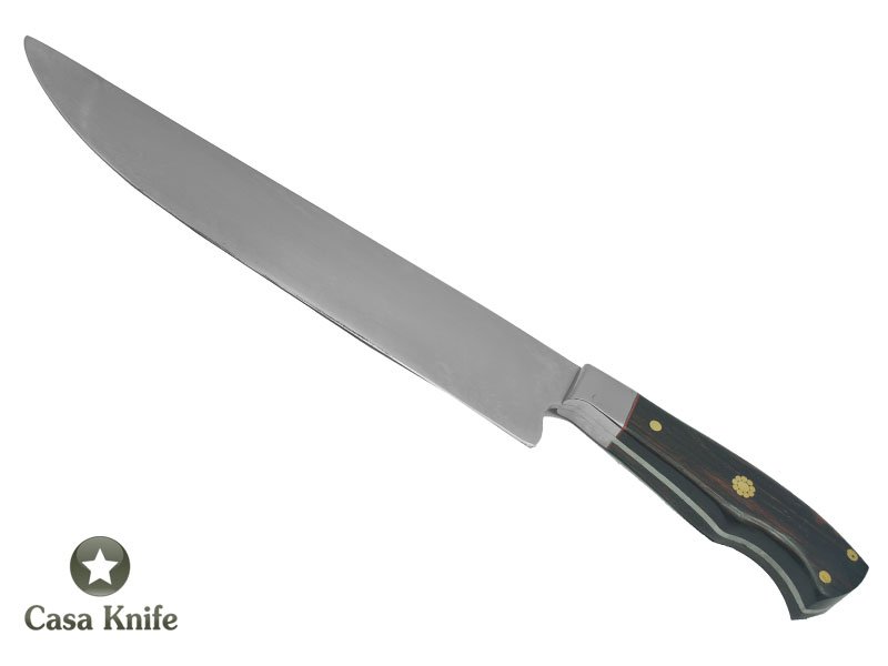 Faca Cheff para colecionador forjada em aço 5160. Empunhadura em Pau Ferro, 38 cm