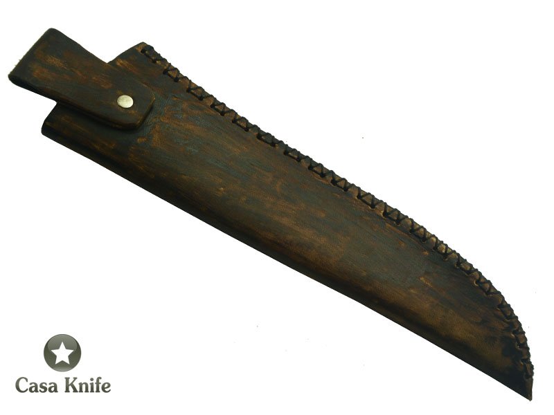 Faca Cheff para colecionador forjada em aço 5160. Empunhadura em Pau Ferro, 38 cm