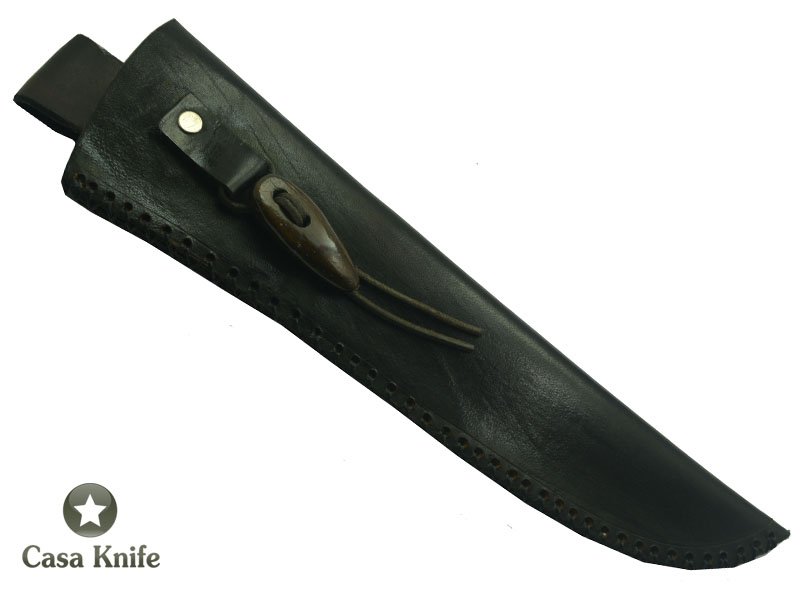 Faca Cheff para colecionador forjada em aço 5160. Empunhadura em Radica de Jabuticaba. 38 cm