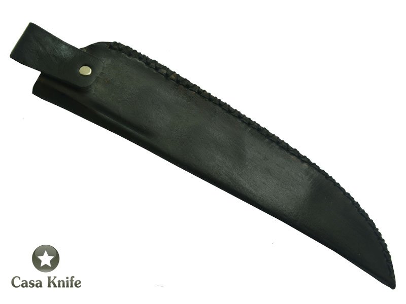Faca Cheff para colecionador forjada em aço 5160. Empunhadura em Jacaranda Bahia. 38 cm