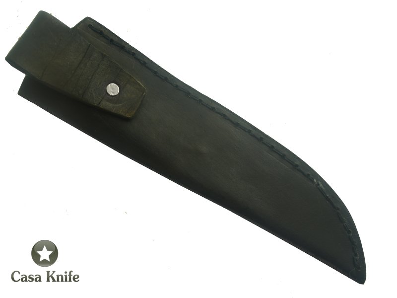 Faca Cheff Monte Cristo para colecionador forjada em aço 5160 fosfatizado. Empunhadura em Madeira Imbuia. 34 cm