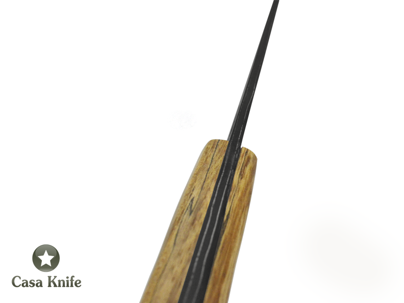 Faca Cheff para colecionador forjado em aço Go Mai 10 polegadas com oxidaçao preta. Empunhadura em Spalted de uva japonesa estabilizado,39 cm