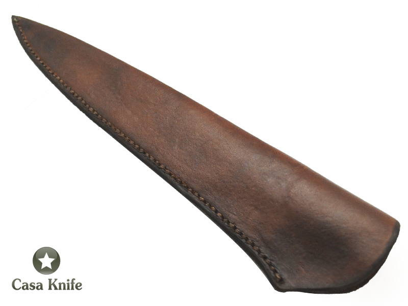 Faca Cheff para colecionador forjado em aço San Mai com 10 polegadas com oxidaçao preta. Empunhadura em Spalted de louro fáia estabilizado,39 cm