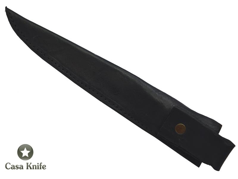 Faca Cheff para colecionador forjada em aço damasco. Empunhadura em madeira de Jaqueira, 24 cm
