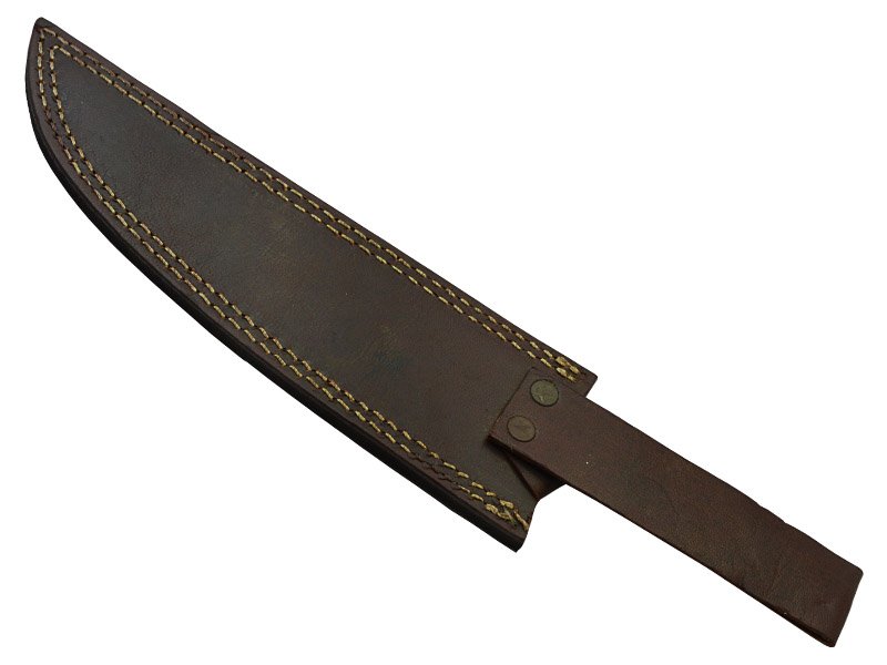 Faca Cheff para colecionador forjado em aço damasco. Empunhadura em oliveira, 32 cm