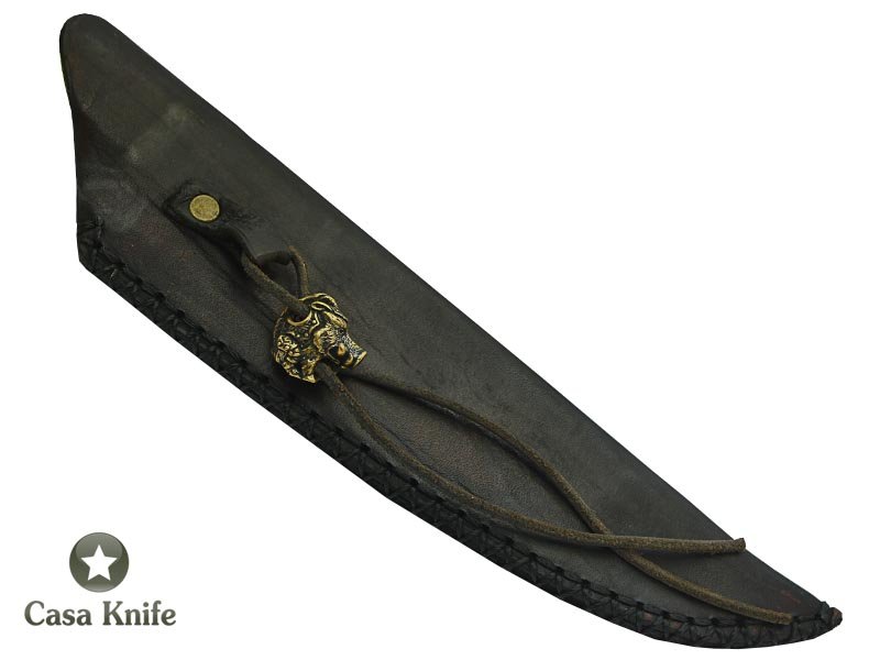 Faca cheff para colecionador forjado em aço damasco. Empunhadura em Pakawood, 32 cm