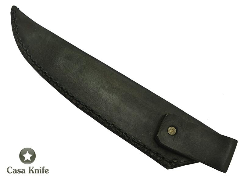 Faca cheff para colecionador forjado em aço damasco. Empunhadura em Pakawood, 32 cm