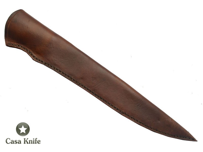 Faca Cheff para colecionador forjado em aço Go May 10 polegadas com oxidaçao preta. Empunhadura em Radica de Ibuia, 40 cm