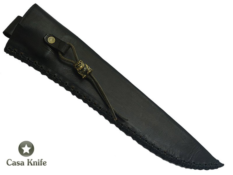 Faca churrasco Monte Cristo para colecionador forjado em aço 1080 fosfatizado. Empunhadura em Canela, 38 cm