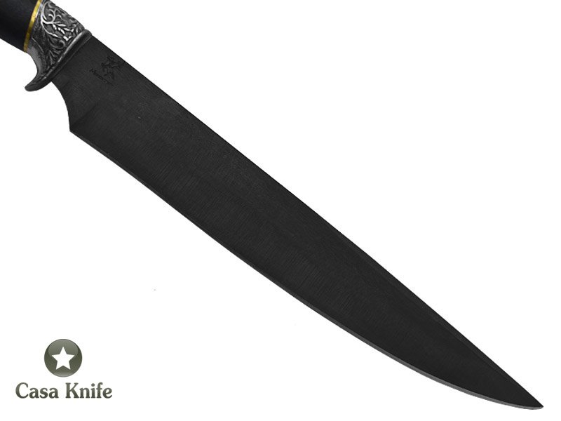 Faca churrasco Monte Cristo para colecionador forjado em aço 1080 fosfatizado. Empunhadura em Pau Ferro, 45 cm