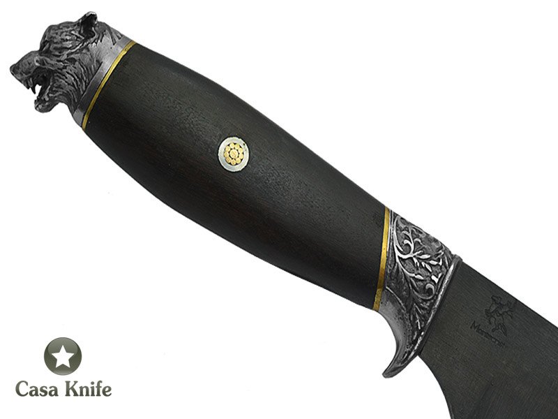 Faca churrasco Monte Cristo para colecionador forjado em aço 1080 fosfatizado. Empunhadura em Pau Ferro, 45 cm