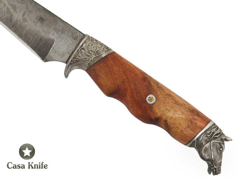 Faca churrasco Monte Cristo para colecionador forjada em aço 5160. Empunhadura em Jacarandá estabilizada , 40 cm