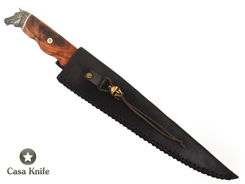 Faca churrasco Monte Cristo para colecionador forjada em aço 5160. Empunhadura em Jacarandá estabilizada , 40 cm