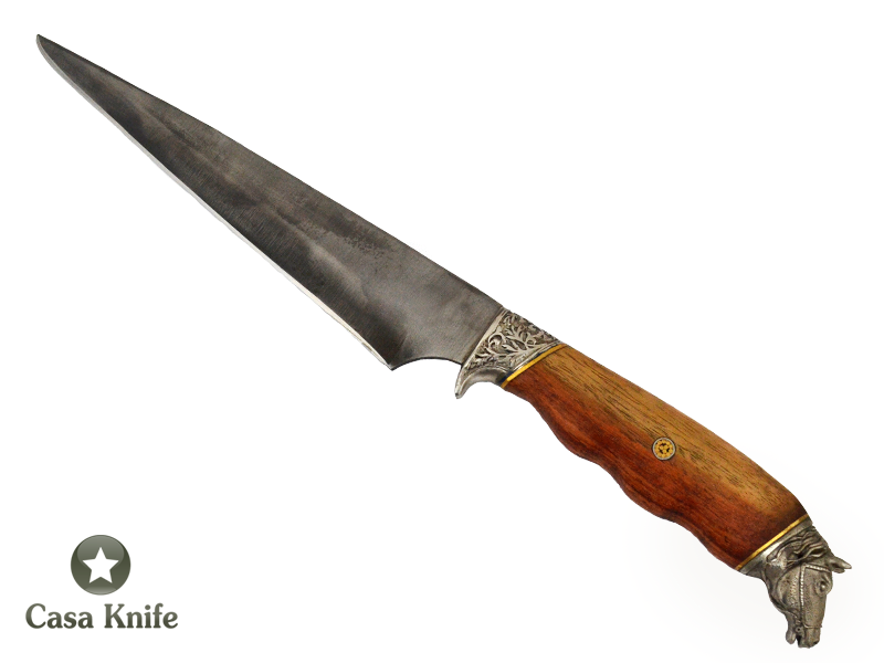 Faca churrasco Monte Cristo para colecionador forjado em aço 5160. Empunhadura em Jaqueira, 41 cm