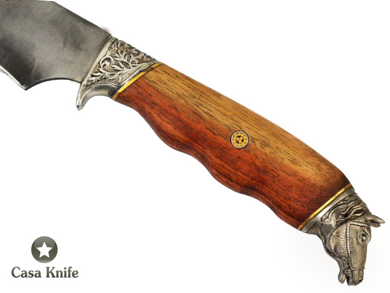 Faca churrasco Monte Cristo para colecionador forjado em aço 5160. Empunhadura em Jaqueira, 41 cm
