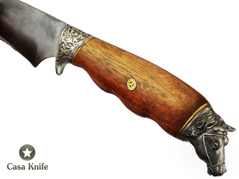 Faca churrasco Monte Cristo para colecionador forjado em aço 5160. Empunhadura em Jaqueira, 41 cm