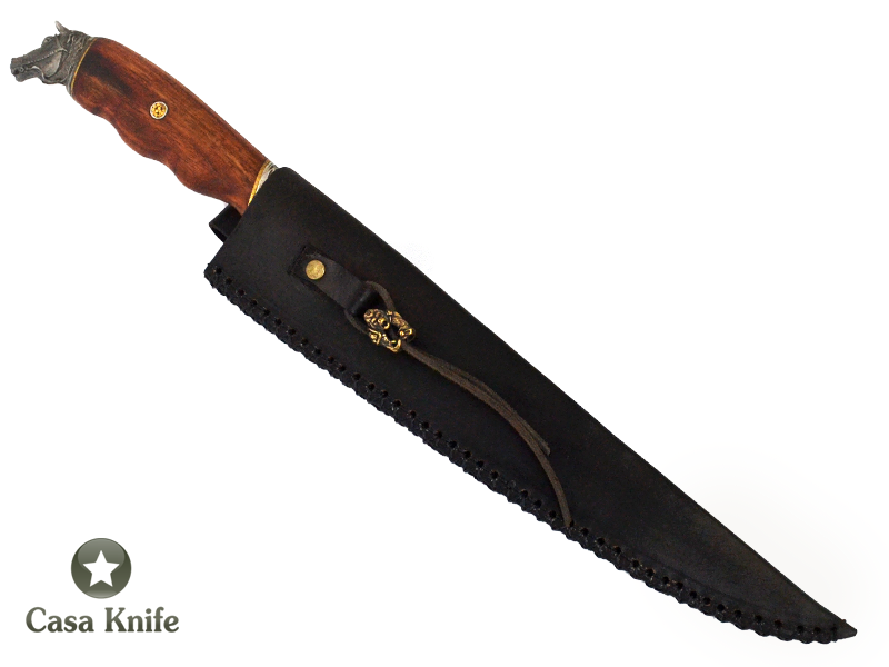 Faca churrasco Monte Cristo para colecionador forjado em aço 5160. Empunhadura em Jaqueira, 41 cm