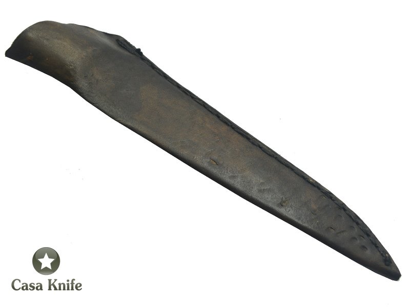 Adelar Filippon faca Churrasco para colecionador forjado em aço damasco, empunhadura em Spalted Platano estabilizado. 30 cm