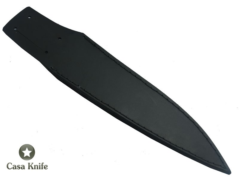 Faca Churrasco para colecionador forjado em aço San Mai com 1 barra de aço carbono 6160 e 2 barras de aço inox 420. Empunhadura em Madeira Canela, 36 cm