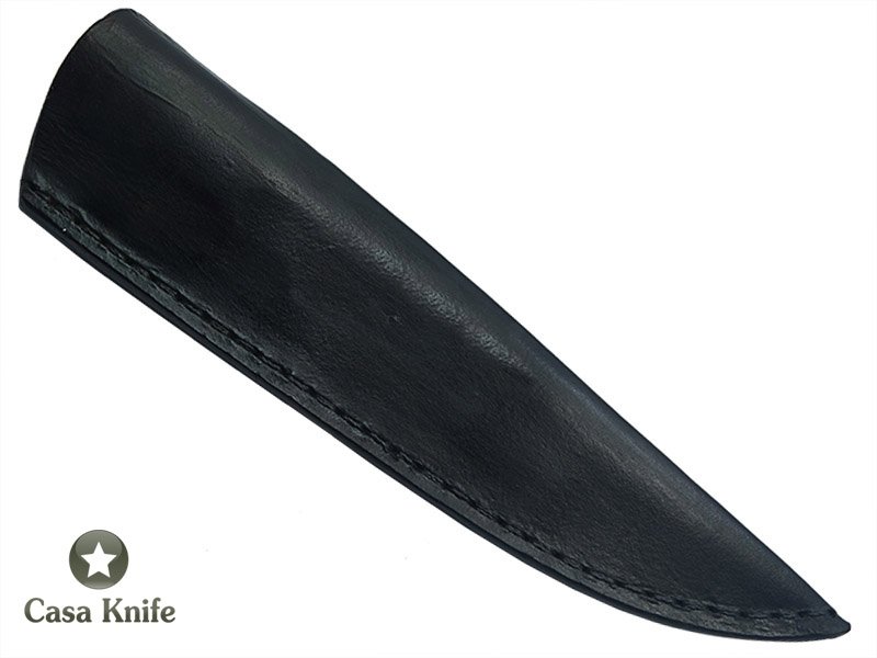 Faca Churrasco para colecionador forjado em aço San Mai com 1 barra de aço carbono 6160 e 2 barras de aço inox 420. Empunhadura em Canela Preta, 32 cm