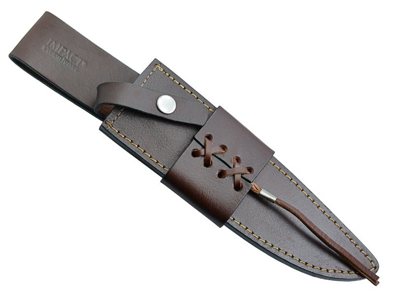 Faca custom para colecionador em aço damasco. Empunhadura em osso de boi, 34 cm