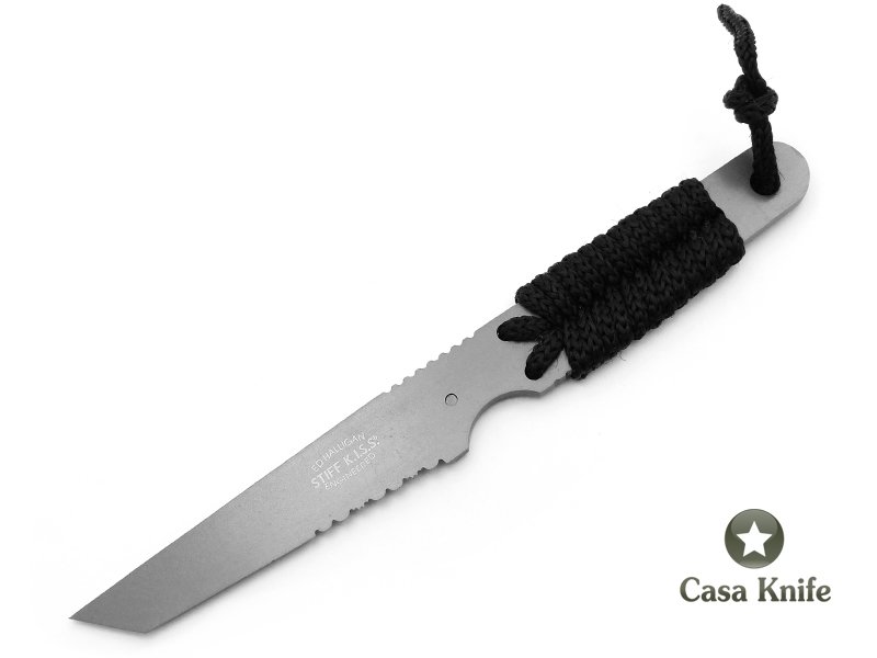 Faca de bolso em aço inoxidável com empunhadura em corda de nylon 18 cm