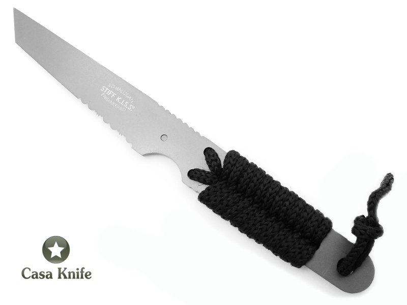 Faca de bolso em aço inoxidável com empunhadura em corda de nylon 18 cm
