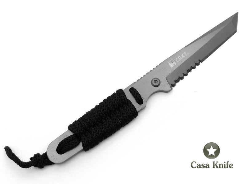 Faca de bolso em aço inoxidável com empunhadura em corda de nylon 18 cm