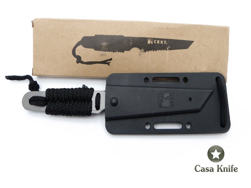 Faca de bolso em aço inoxidável com empunhadura em corda de nylon 18 cm
