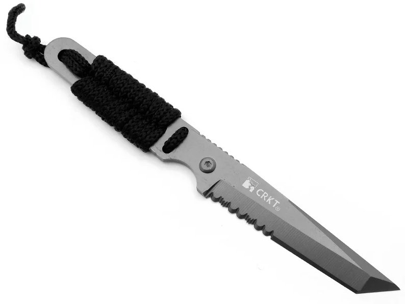 Faca de bolso em aço inoxidável com empunhadura em corda de nylon 18 cm