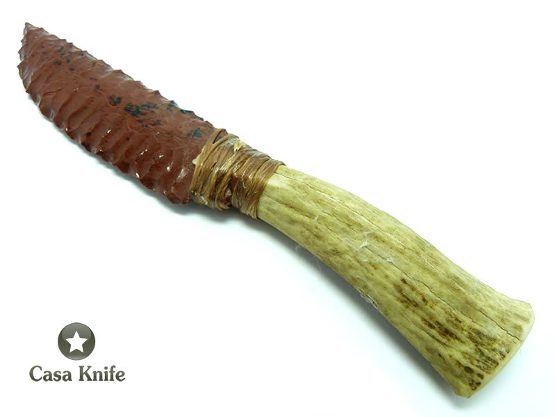Faca em Obsidiana com empunhadura em chifre bovino 20 cm