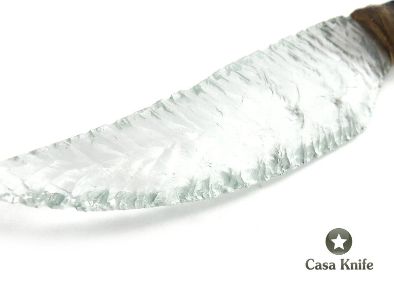 Faca em Obsidiana com empunhadura em chifre de cervo 19 cm