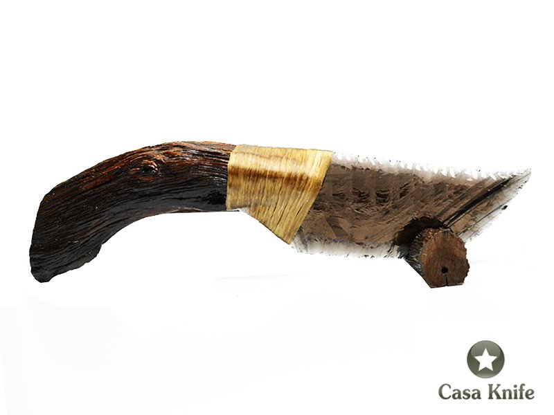 Faca para colecionador em obsidiana com empunhadura em Bigberry manzanita estabelizada, 21cm