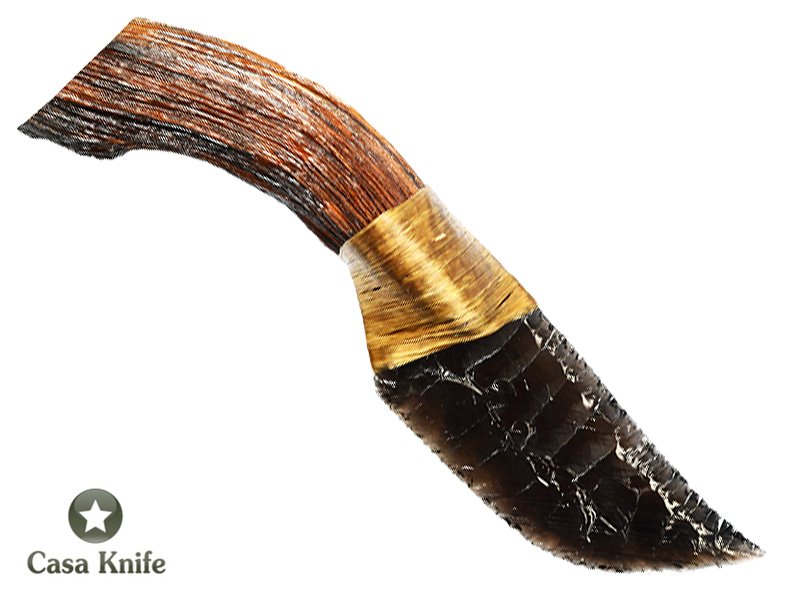 Faca para colecionador em obsidiana com empunhadura em Bigberry manzanita estabelizada, 21cm