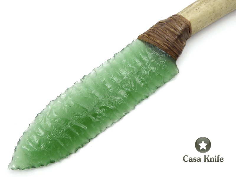 Faca em Obsidiana com empunhadura em chifre de cervo 25 cm