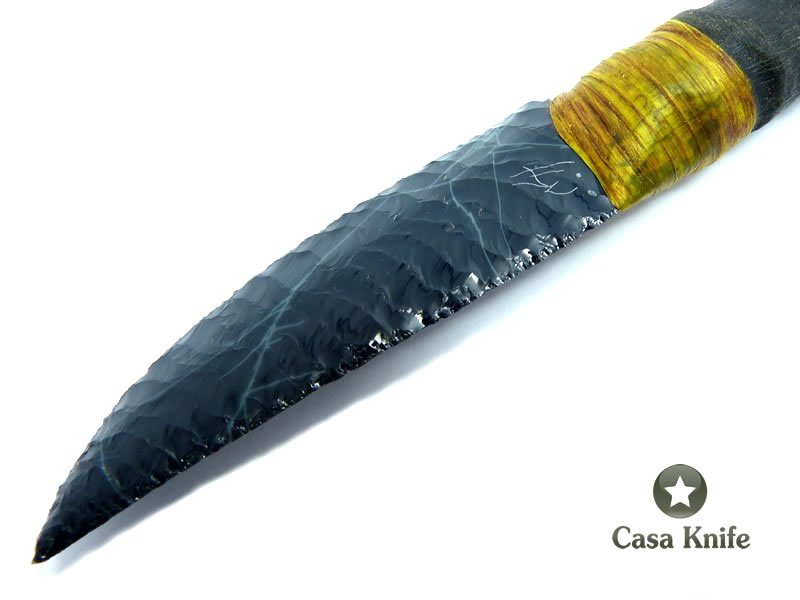 Faca em Obsidiana com empunhadura em chifre de gazela 26 cm