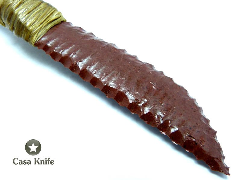 Faca em Obsidiana com empunhadura em chifre de veado 25 cm