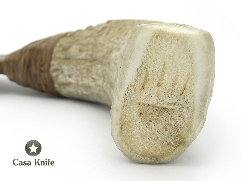 Faca em Obsidiana vermelha com empunhadura em chifre de cervo 30 cm