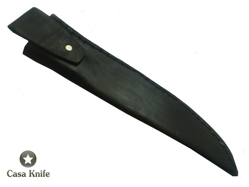 Faca Monte Cristo fosfatizada para colecionador forjado em aço 6160 . Empunhadura em Madeira Sucupira, 34 cm