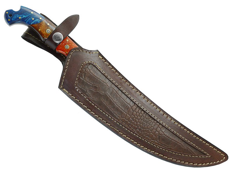 Faca full tang para colecionador em aço D2. Empunhadura em resina, 37 cm