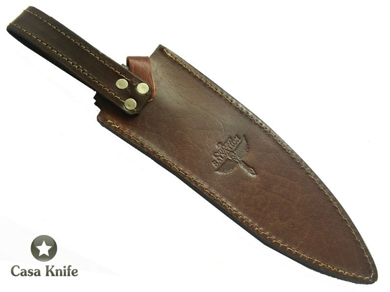 Faca Full Tang para colecionador forjada em aço D2, com empunhadura em Nogueira esculpida, 34 cm