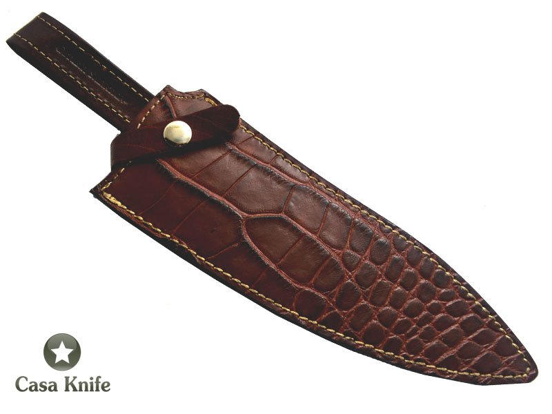 Faca Full Tang para colecionador forjada em aço D2, com empunhadura em Nogueira esculpida, 34 cm