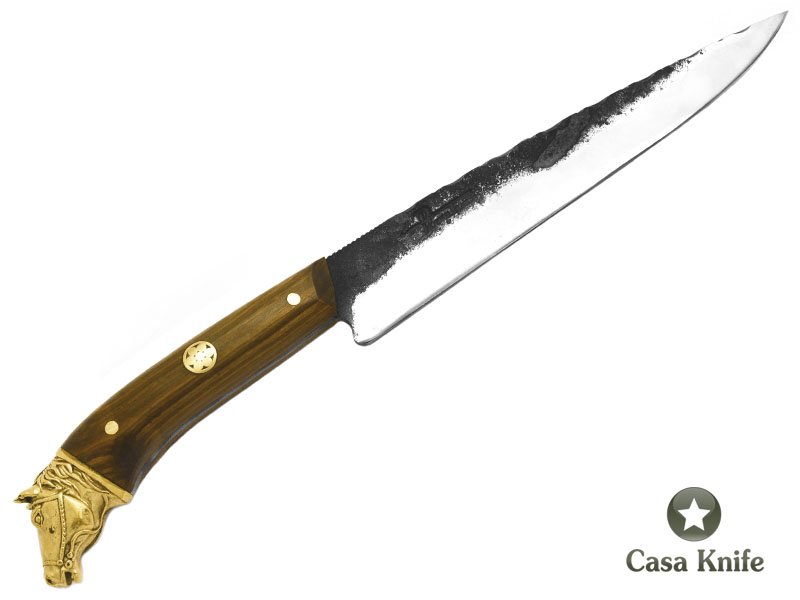 Faca Gaúcha para colecionador em aço 5160 com empunhadura em madeira de guajuvira 33 cm